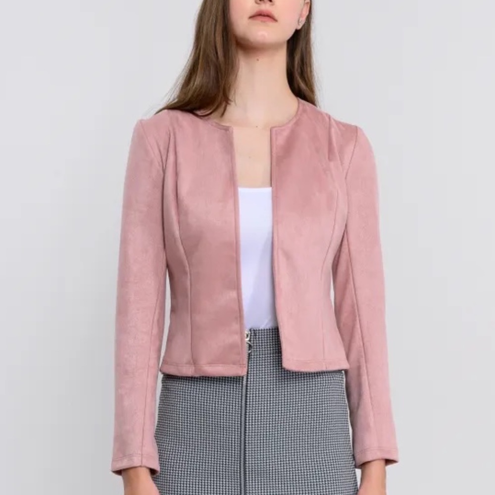 Nude Pink Faux Suede Jacket